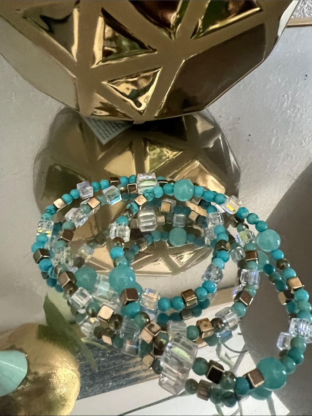 Turquoise Beaded Stretch Bracelet Set